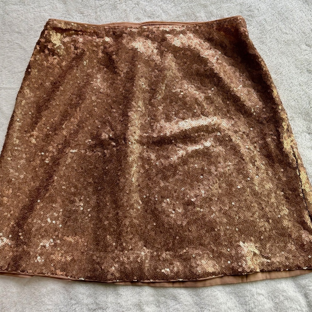 Abercrombie & Fitch Shimmering Copper Mini Skirt